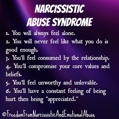 Signs of Narcississtic Abuse Syndrome