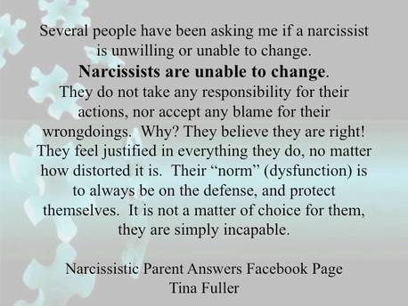 Narcissists Cannot Be Fixed