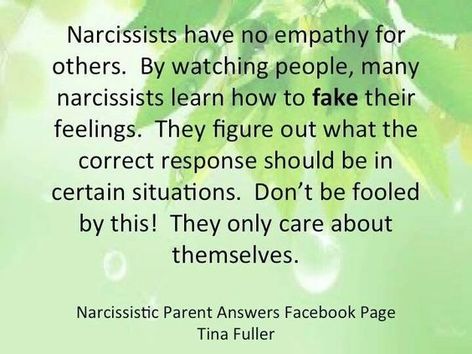Narcissists have no empathy